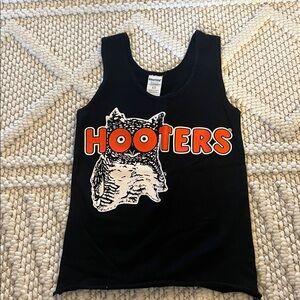 Hooters Black Tank with Orange and White Logo